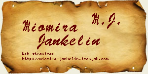 Miomira Jankelin vizit kartica